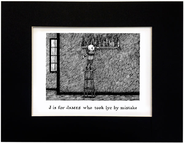 J is for James who took lye by mistake Print - GoreyStore