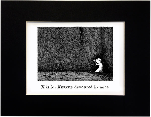 X is for Xerxes devoured by mice Print - GoreyStore